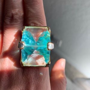 Beautiful aquamarine color cocktail statement ring